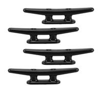 COOLHIYA Marine Nylon Cleats 4Pcs 6-Inch Black Practical Dock Cleats for Kayak and Yacht Rope Mooring Hardware