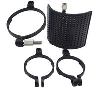 COOLHIYA Mic with Metal and Abs Frame Black U-shape Filter Noise Reduction Microphone Cover Easy to Install for Desktop and Floor-standing Microphone Stands