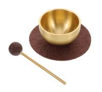COOLHIYA Mini Meditation Singing Bowl Set for Relaxation and Mental with Mallet and Cushion, Handmade Metal Sound Bowl for Home Use and Yoga Therapy