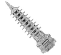 COOLHIYA Miniature Pagoda Stone Ornament Wenchang Tower Desktop Decor for Office Study Room Compact Feng Shui Statue for Success and Cultural Charm Versatile Small Garden Figurine
