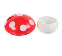 COOLHIYA Mushroom Shaped Desk Trash Can with Lid, Red Abs Decorative Waste Bin Featuring No Odour and Compact Design, for Journey Or Bedrooms
