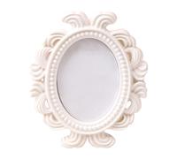 COOLHIYA Nail Tip Display Frame Vintage Design Resin European Style Portable Storage Nail Art DIY Model Frame Simple White Decorative for Desktop Use