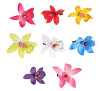 COOLHIYA Orchid Flower Hair Clips 8Pcs Artificial Cymbidium Alligator Hairpins for Brides Wedding Beach Festival Party
