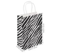 COOLHIYA Paper Gift Bags Large Multi-function with Handles Zebra Print 10pcs Portable and Decorative Paper Bags for Holiday and Shopping