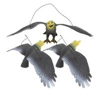 COOLHIYA Plastic Eagle Ornament 3Pcs Hanging Garden Decoration for Outdoor Use to Beautify Trees and Lawns
