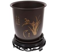 COOLHIYA Plastic Orchid Planting Pot with Tray Large-Diameter Nursery Pot Suitable for Indoor and Outdoor Use with Drainage Holes