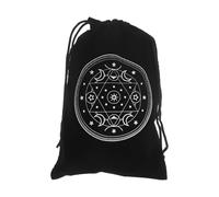 COOLHIYA Portable Drawstring Tarot Card Storage Bag for Beginners and Experts, Black Flannelette Pouch with Secure Closure to Prevent Cards Falling, Convenient for Carrying