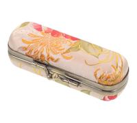 COOLHIYA Portable Lipstick Container for Women with Unique Fabric Patterns and Zinc Alloy Edged Design, Decorative and Practical Mini Essentials for Purse, for Traveling and Camping