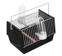 COOLHIYA Portable Parrot Transport Cage Fine Workmanship Plastic and Iron Construction with Handle for Small Birds for Budgie Travel and Bird Carrying