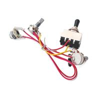 COOLHIYA Prewired Electric Guitar 500k Metal and Low Noise Components with 1 Volume and 1 Tone Pot Wiring Kit Suitable for Guitar Repair and Upgrade