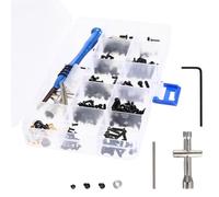 COOLHIYA Professional and Sturdy Abs Aluminum Alloy Material for Remote Car Repair Tiny Screws Kit with Multiple Sizes Combinations Convenient Compartment Storage for Telecar Screws