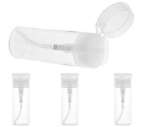 COOLHIYA Pump Dispenser Bottle Set and Can be Stored in Backpack or Suitcase 100ml White Portable and Reusable Pet and Pp Material Container for Nail Polish Remover for Travel