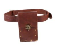 COOLHIYA Punk Retro Waist Belt Bag Durable PU Sports Waist Pouch for Travel Shopping Everyday Casual Wear Stylish Outdoor Fanny Pack for Men Women