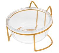 COOLHIYA Raised for Cervical Care with Tilted Design Cat Bowl Glass and Easy to Clean, for Food and Water Storage