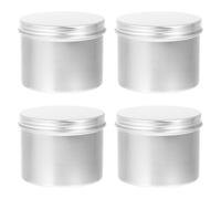 COOLHIYA Refillable Aluminum Storage Jars 4Pcs 120Ml with Screw Lids 65X50Mm for Tea Leaves and DIY Candle Holders at Home