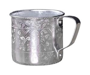 COOLHIYA Retro Style Tin Wine Mug with Handle, Practical Beer Mug for Household Coffee and Distinctive Presentations, for Beer Festival Time and Party Use, Silver Unspillable Cup