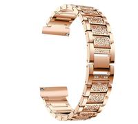 COOLHIYA Rose Gold Metal Watch Strap with Sparkle Comfortable Replacement Band for Fitness Tracker Smartwatch