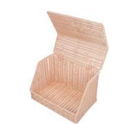 COOLHIYA Round Rattan Basket Box with Lid Hand-Woven Wicker Bin Tray Multi-Purpose Picnic Food Bread Storage Basket Decorative Box for Home Bathroom Khaki