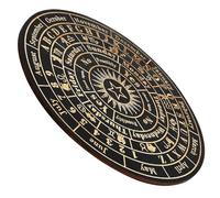 COOLHIYA Rustic Black Wooden Divination Pendulum Board with Circular Shape for Seeking Responses and Home Wall Decor, Elegant Fortune Telling for Home Decoration