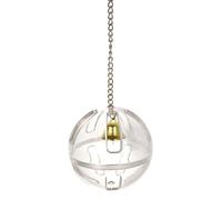 COOLHIYA Safe Acrylic Parrot Foraging Ball for Mini Macaw and Pet Birds, Prevents Negative Behaviour, Suitable for Cage and Play Gym, Silver Bird Educational Feeder