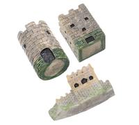 COOLHIYA Sand Table Castle Resin Miniature Ornament Set 3 Pcs Geometric and Shapes Realistic Details for Model Making and Display Collections