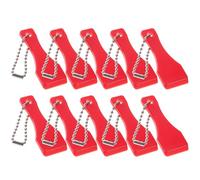 COOLHIYA Scratch off Tool Lottery Ticket Scratcher Tool for Raffle Tickets 10pcs Plastic with Keychain Practical and Portable Red Scraper for Lottery Cards