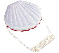 COOLHIYA Shiny White Shell Crossbody Purse with Large Capacity and Waterproof Pu Material, Stylish Pearl Beaded Shoulder Bag for Ladies, for Dating and Islands