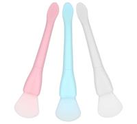 COOLHIYA Silicone Mask Applicator Brushes, Dual-ended with 3pcs Scoop End and Silicone Brush Head for Applying and Removing Abs Material, No Skin Damage, Easy Product Mixing Facial Masks