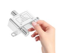 COOLHIYA Silver Coaxial Cable Splitter 2 Way Compatible with Rg6 and Catv System High Speed Digital Signal Splitter 5-2400mhz for Cable Tv