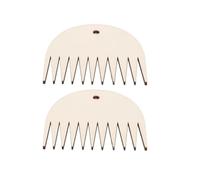 COOLHIYA Small 2Pcs Wooden Comb for Tapestry, Handcrafted Weaving Tools to Smooth Yarn and Reduce Wool Abrasion for Wall Hangings and Sweaters