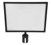 COOLHIYA Small Stanchion Post Sign Holder with Stainless Steel Frame and Metal Portrait Frame Cover, Easy to Put and Remove, for Queue Management in Book Signing or Buffet Events