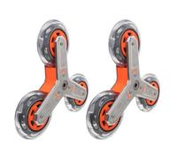 COOLHIYA Stair Climbing Wheels Easy Stair Climbing 2pcs Stainless Steel with Three Wheel Structure, Pu Material and Effortless Installation for Utility Cart and Grocery Trolley