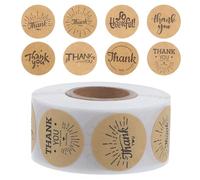 COOLHIYA Thank You Stickers Roll 1 Roll 500 Pieces Kraft Paper Adhesive Labels Stylish and Appealing Look for Small Business Packaging and Decorating