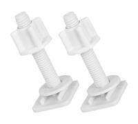 COOLHIYA Toilet Seat Hardware Kit Universal Heavy Duty Screws with ABS Plastic Hinges for Bathroom and Public Toilet Installation 2 Pieces