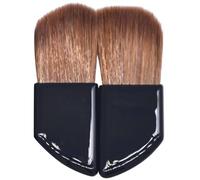 COOLHIYA Travel Makeup Brush Set 2Pcs Mini Ch lush Brushes with Soft Horse Hair Angled Handles for Women