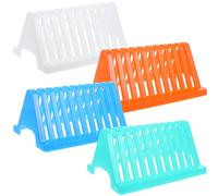 COOLHIYA Triangular Microscope Slides Staining Rack Space-saving Pp Glass Slide Holder 4pcs with Multi-slot Design for Lab and Laboratory Drying