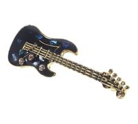 COOLHIYA Vintage Guitar Shaped Collar Brooch Pin for Men and Women Creative Metal Lapel Pin Jewelry Decorative Clothing Accessory to Brighten Jackets Backpacks and Handbags