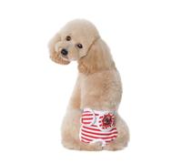 COOLHIYA Washable Dog Physiological Pants for Female Dogs, Breathable Cotton Fabric Pet Diapers with Adjustable Stripe Pattern, Protecting Home Furnishings and Floors, Avoids Embarrassment