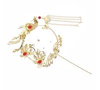 COOLHIYA Wedding Cake Picks Phoenix Decorative Toppers Iron Flying Design Tassel Detail 2Pcs for Chinese Wedding Events