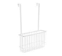 COOLHIYA White Carbon Steel Kitchen Cabinet Organizer over The Door Storage Basket Adds Storage and Is Easy to Use, for Cooking and Organising Bakeware Pans and Cutting Boards