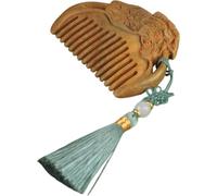 COOLHIYA Wood Hair Brush for Women with Dangle Tassel Elegant Detangling Massage Brush Suitable for Hair Types Portable and Charming Mini Comb