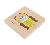 COOLHIYA Wooden Montessori Multi Layered Human Puzzle for Educational Jigsaw for Development Promotes Cognitive Growth Problem Solving Skills for Early Learning Activities