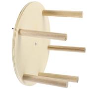 COOLHIYA Wooden Parrot Perch Wheel for Parakeets and Birds, Khaki Colour, Sturdy Chewing and Exploring Activity Accessory for Bird Cages