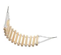 COOLHIYA Wooden Reptile Ladder for Frog and Turtle Climbing, Beige Hanging Lizard Ladder with Rope, Natural Wood Material for Reptile Cage Decoration and Exercise