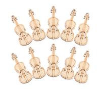 COOLHIYA Wooden Violin Charms Handmade Pendants for Jewelry Making 100pcs with Delicate Texture and Natural Feel for Music Lovers and Artists, for DIY Crafts Decoration