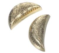COOLHIYA Yin Yang Divination Cups Copper 1 Pair Golden Cup and Moon Shape for Altar, Retro Taoist Tools, Divination Supplies