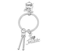 COOLHIYA Zinc Alloy Music Style Key Chain Pendant with Lifelike Design Multipurpose Bag Hanging Ornament and Decorative Desktop Accessory Practical Gift for Music Lovers