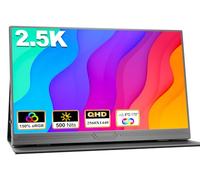 COOLHOOD 2.5K Portable Monitor, 500 Nits 150% sRGB 2560x1440 QHD IPS 15.6" Eye Care HDR Display USB-C HDMI External Second Screen w/Smart Case for Mac Laptop Phone PC PS4/5 Xbox Game Console