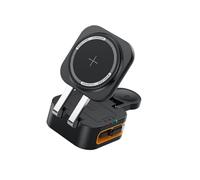 COOLHOOD 3 in 1 Chargers Hub with 15W Fast Charging and 80cm Retractable Cable for Phone Watch and Earbuds Device