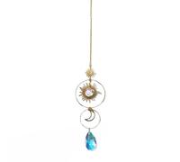 COOLHOOD Elegant Star Crystal Window Hanging Decoration Scandinavian Design Light Refracting Outdoor Indoor Party Decoration Metal Star Decor Hanging Crystal Pendant